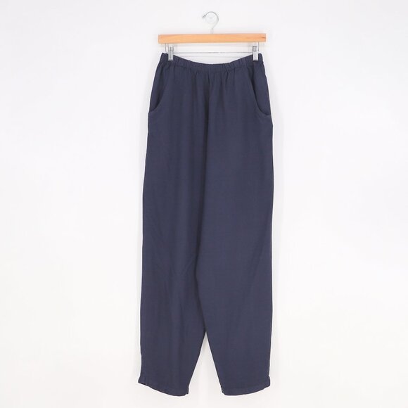CP SHADES Vintage Pull-On Elastic Waist Rayon Pant Dark Navy Size L - Picture 1 of 7